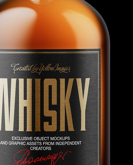 Oslo Whiskey Bottle on Black Background Mockup