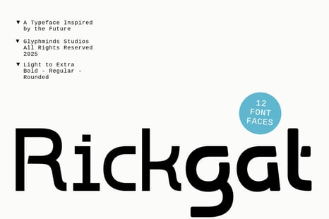 Rickgat - Futuristic Font Family - Tech font