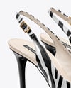 Pair of Glossy Slingbacks Mockup