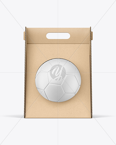Kraft Box With Soccer Ball Mockup