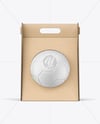 Kraft Box With Soccer Ball Mockup