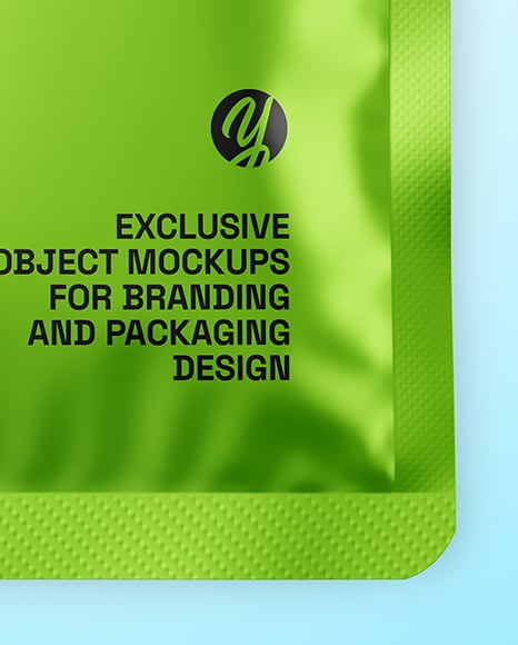 Matte Metallic Sachet Mockup