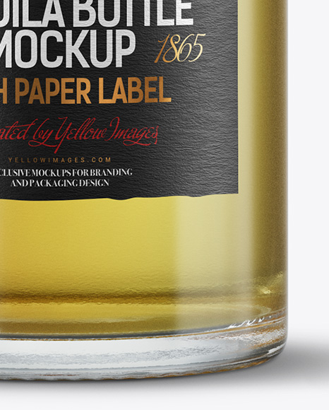 Golden Tequila Bottle Mockup