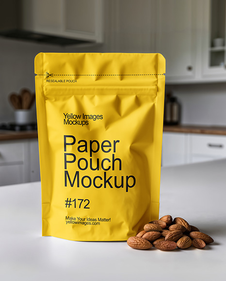 Matte Stand-Up Pouch Mockup - Stand+Up+Pouch+Mockup+In+Pouch+Mockups+On+Yellow+Images+Object+Mockups