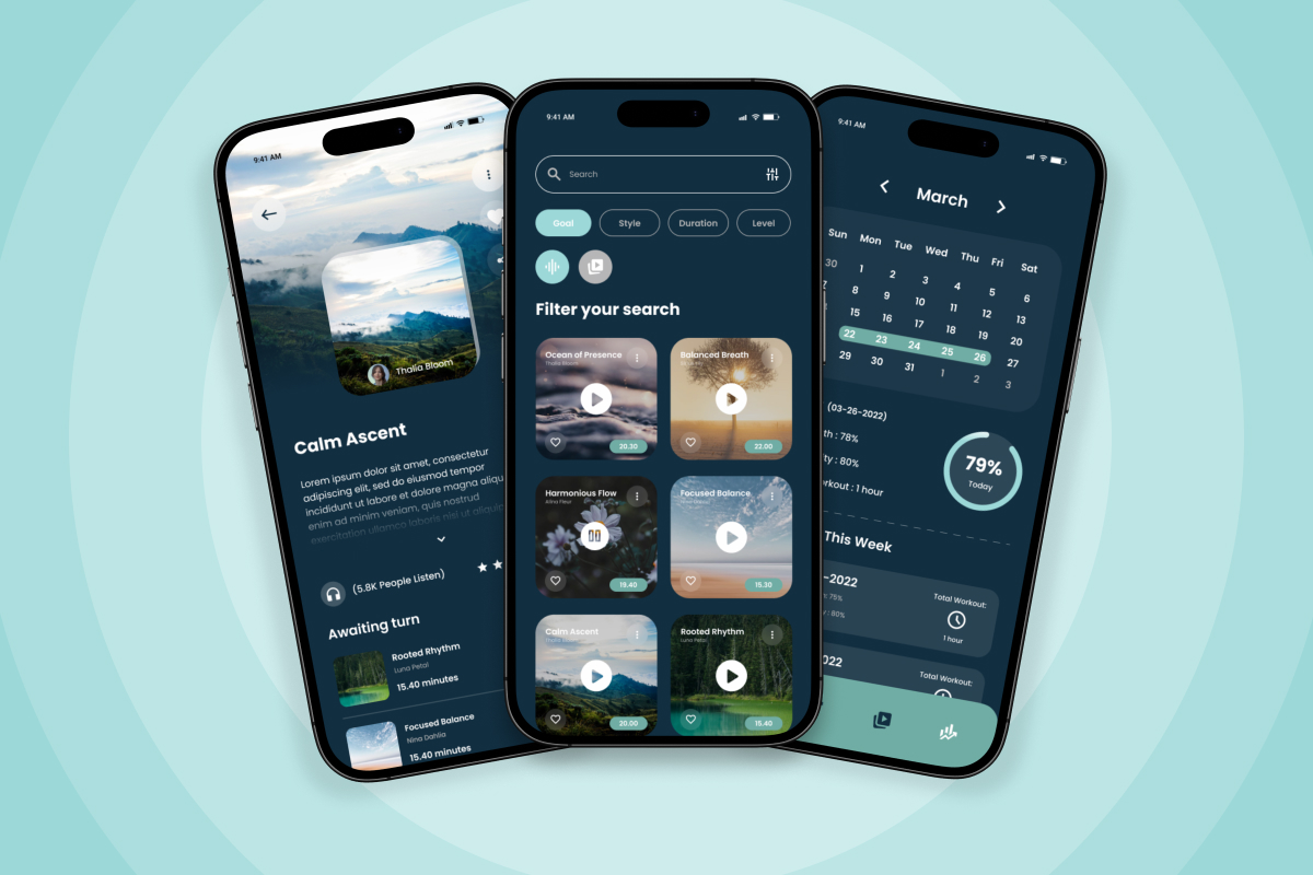 Sukha – Yoga &amp; Meditation App Design Template
