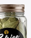 Plastic Jar with Bay Leaves Mockup