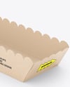 Kraft Paper Food Tray with Hot Dog Mockup
