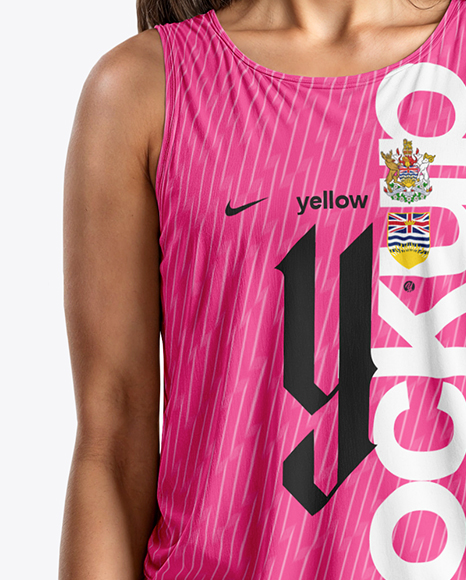 Young Woman Wearing a Full Volleyball Kit Mockup