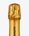 Green Glass Red Champagne Bottle Mockup