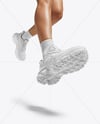 Running Shoes on Women's Leg Mockup