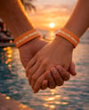 Silicone Wristband on Men's and Woman's Hands Mockup