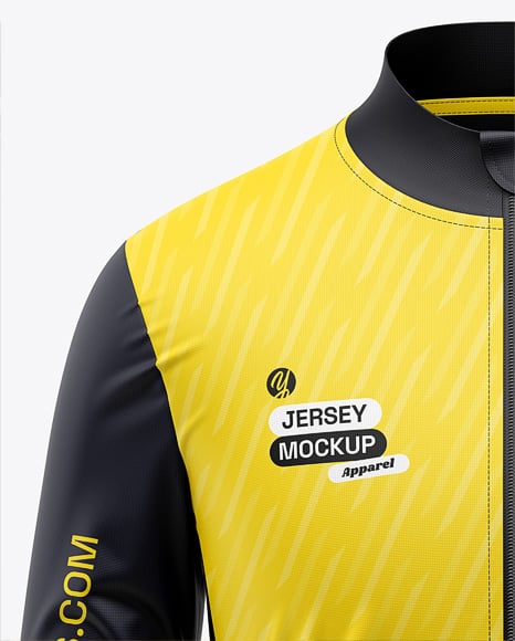 Full-Zip Long Sleeve Jersey Mockup