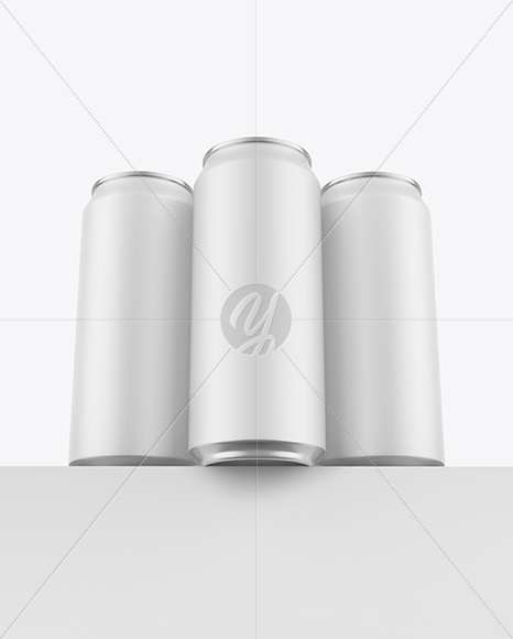 Three Matte Cans Mockup