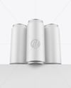 Three Matte Cans Mockup