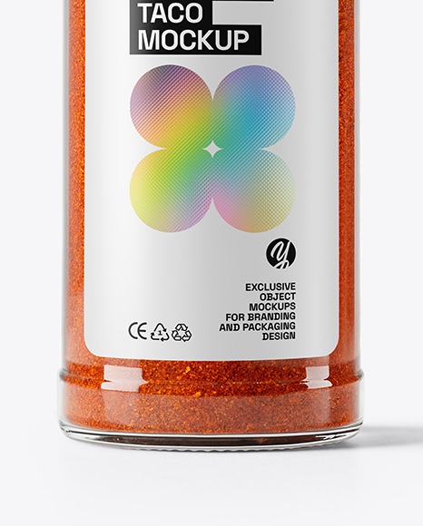 Glass Jar with Taco Seasoning Mockup