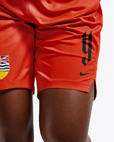 Afro-American Female Basketball Player Wearing Full Basketball Uniform Mockup