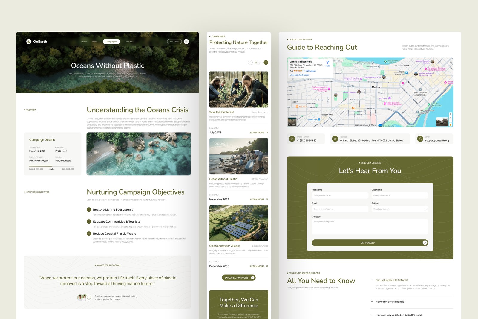 OnEarth - Nature Conservation Website UI Figma Template