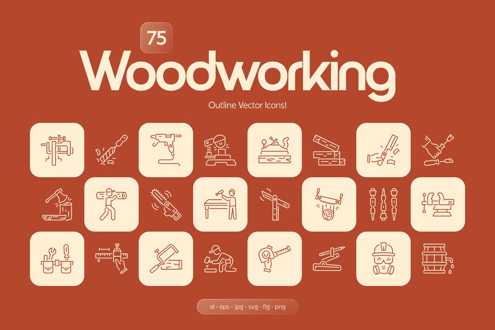 Woodworking Icon Set