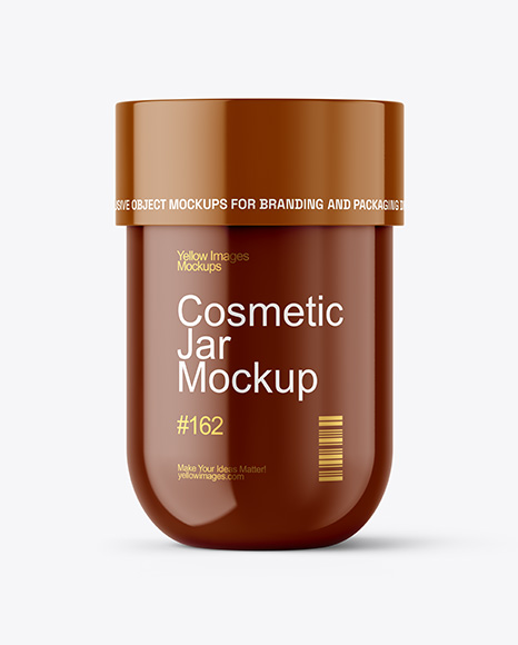 Glossy Cosmetic Jar Mockup - Jar mockup