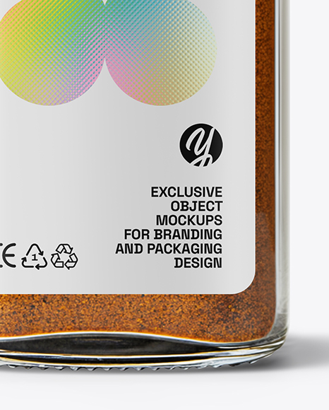 Square Glass Jar with Garam Masala Seasoning Mockup