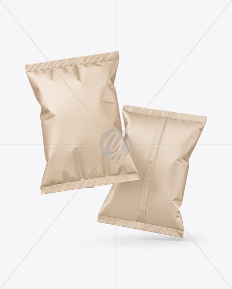 Kraft Paper Snack Bags Mockup
