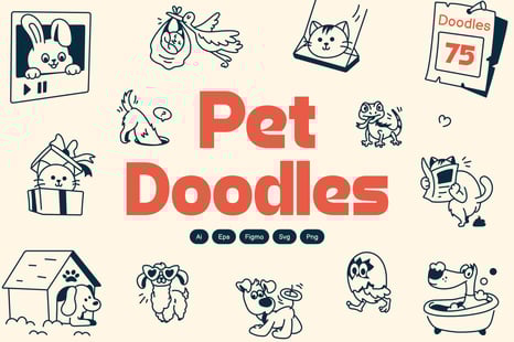 Pet Doodle Icons - Digital graphics