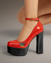 Woman Wearing Dress and Platform Heels Mockup