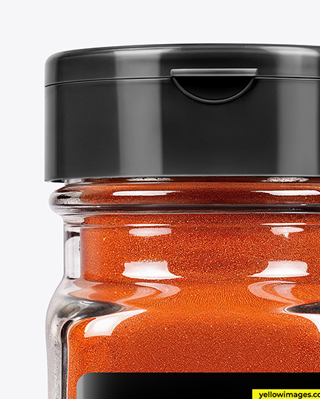 Square Glass Jar with Sweet Paprika Mockup