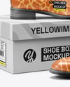 Pair of Chelsea Boots with Shoe Box Mockup