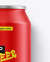330ml Matte Drink Can Mockup