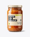 Clear Glass Jar with Meat Ragu Mockup