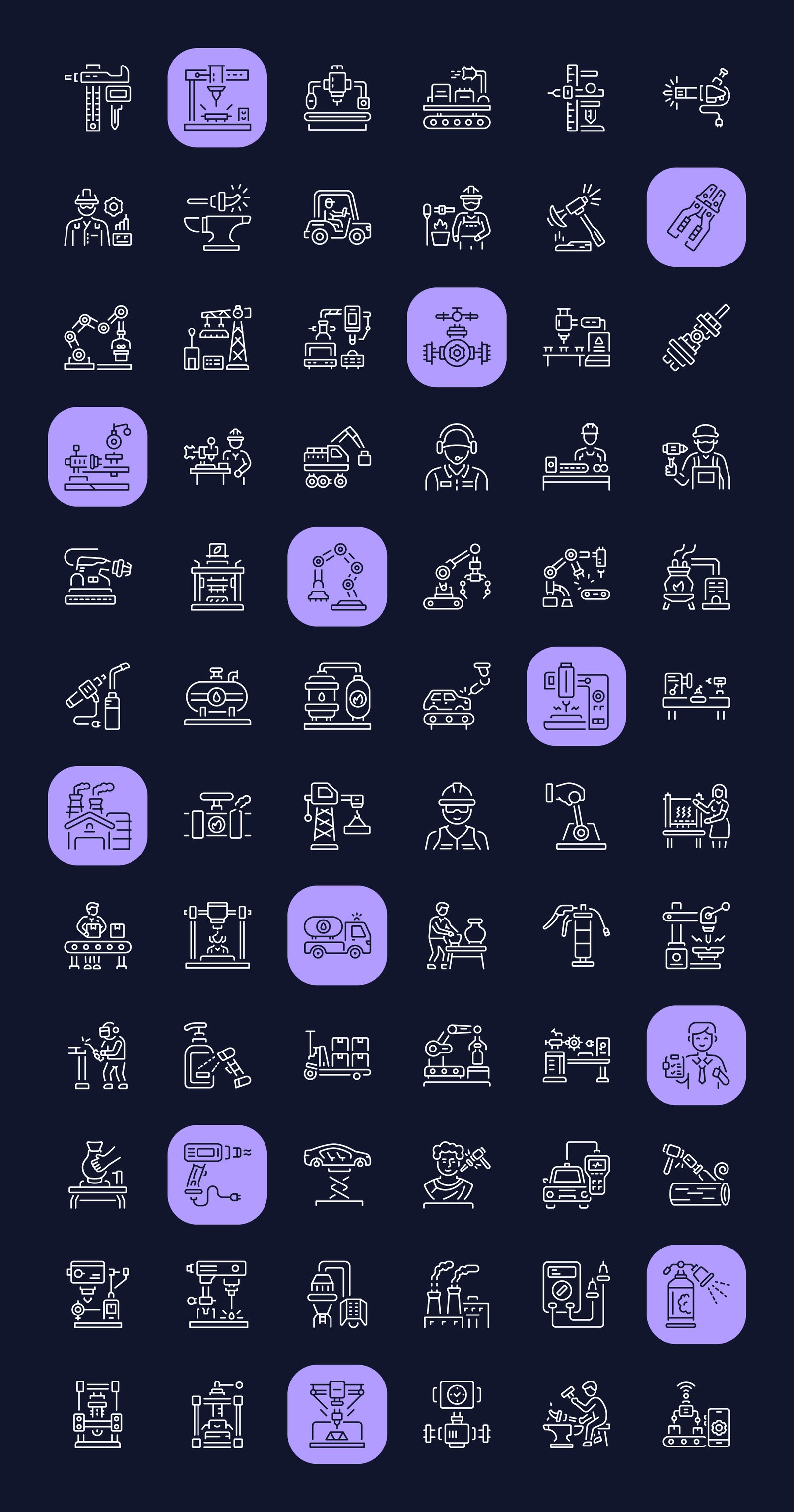 Manufacturing Icon Art Set