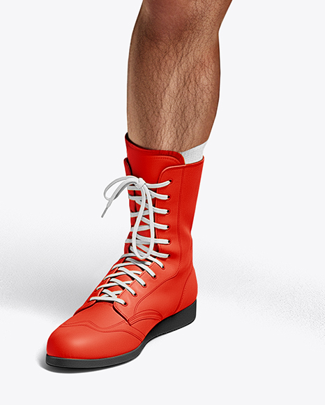 Man Wearing Full Boxing Kit Mockup