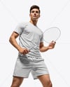 Man Wearing Badminton Uniform Mockup