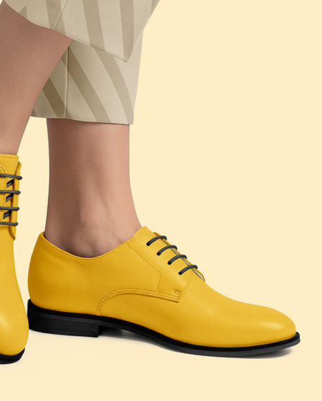 Derby Shoes on Woman's Legs Mockup