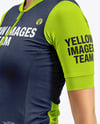Woman Wearing Cycling Jersey and Bib Shorts Mockup