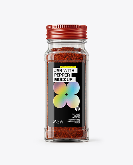Glass Jar with Grounded Aleppo Pepper Mockup - Pint glass mockup