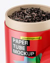Glossy Paper Tube with Tea Mockup