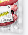Transparent Clear Plastic Flow-Pack with Sausages Mockup