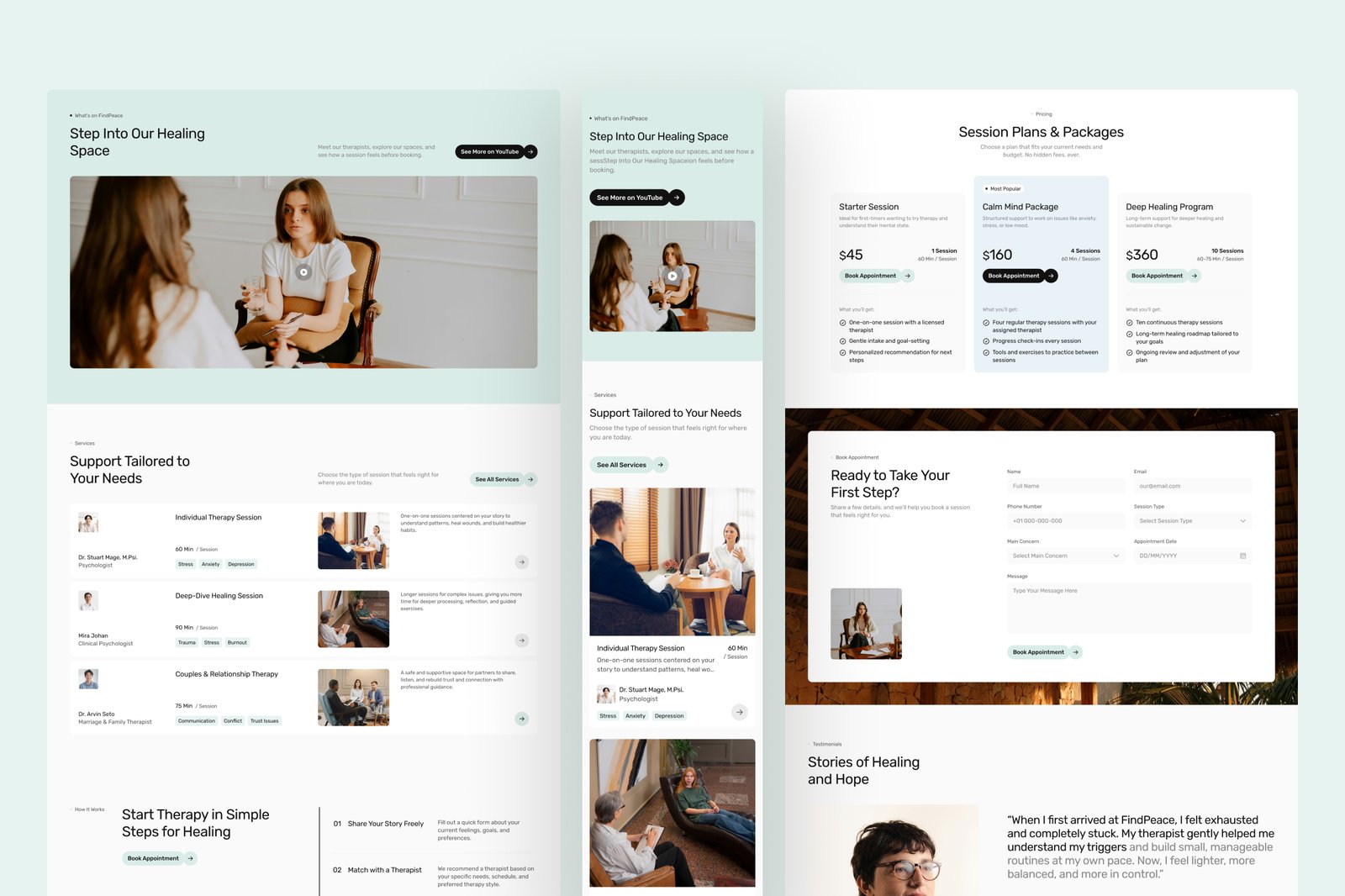 FindPeace – Mental Health Website UI Figma Template