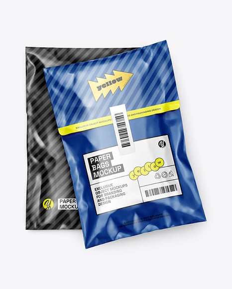 Glossy Mailing Bags Mockup
