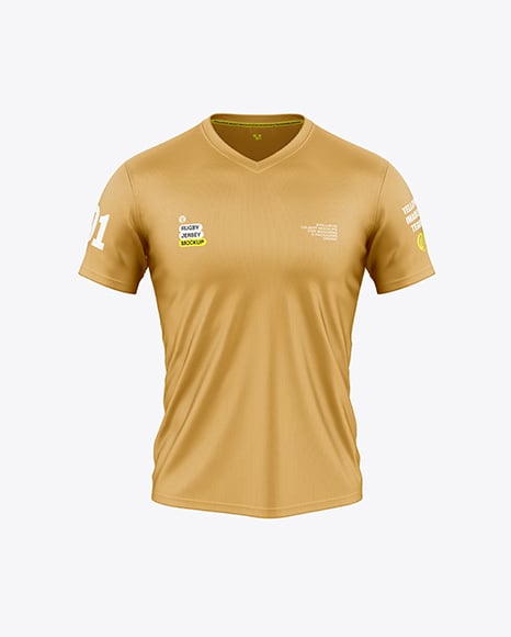 V-Neck Rugby Jersey Mockup - Front View - PSD Mockups