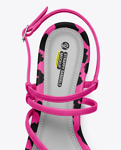 Pair of Women's Strappy Sandals Mockup