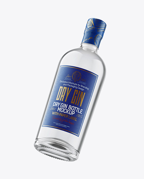 Glass Dry Gin Bottle Mockup - Notebook sticker mockup