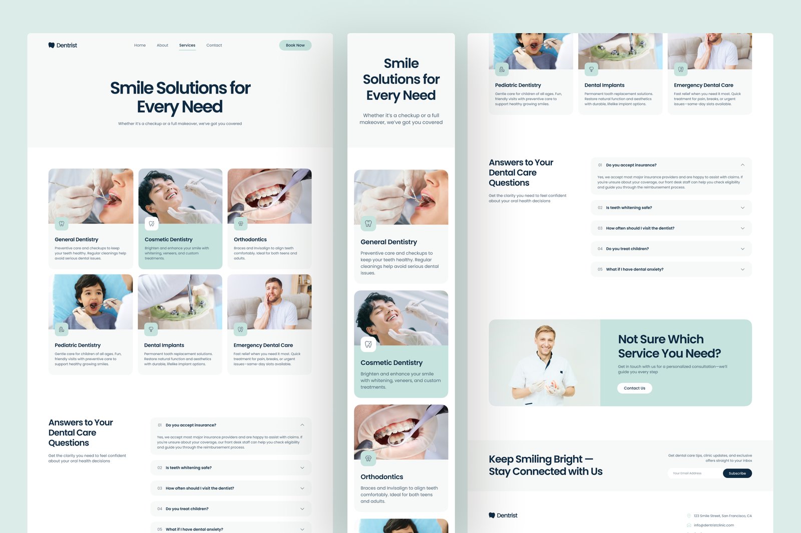 Dentrist - Dental Clinic Website UI Figma Template