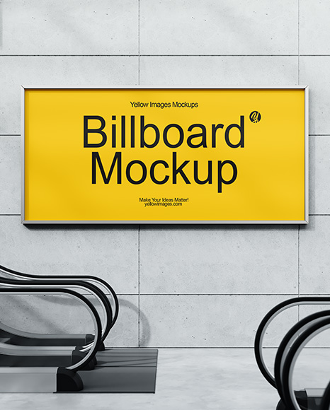 Billboard on a Wall Mockup - Wall frame mockup