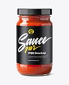Clear Glass Jar with Pizza Sauce Mockup