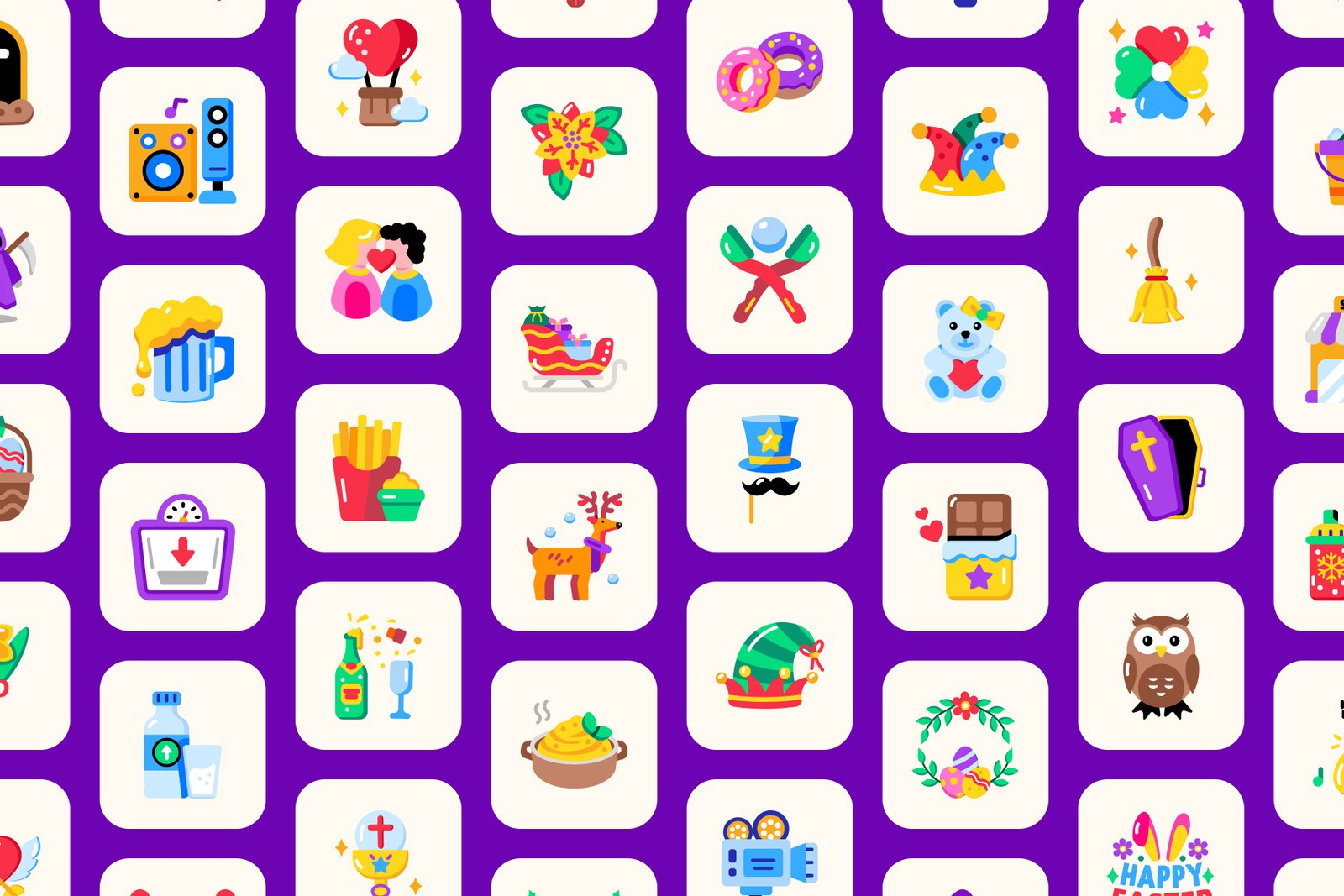 Joyful Holiday Icon Set