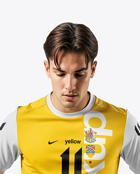 Young Man Wearing Full Soccer Kit Mockup
