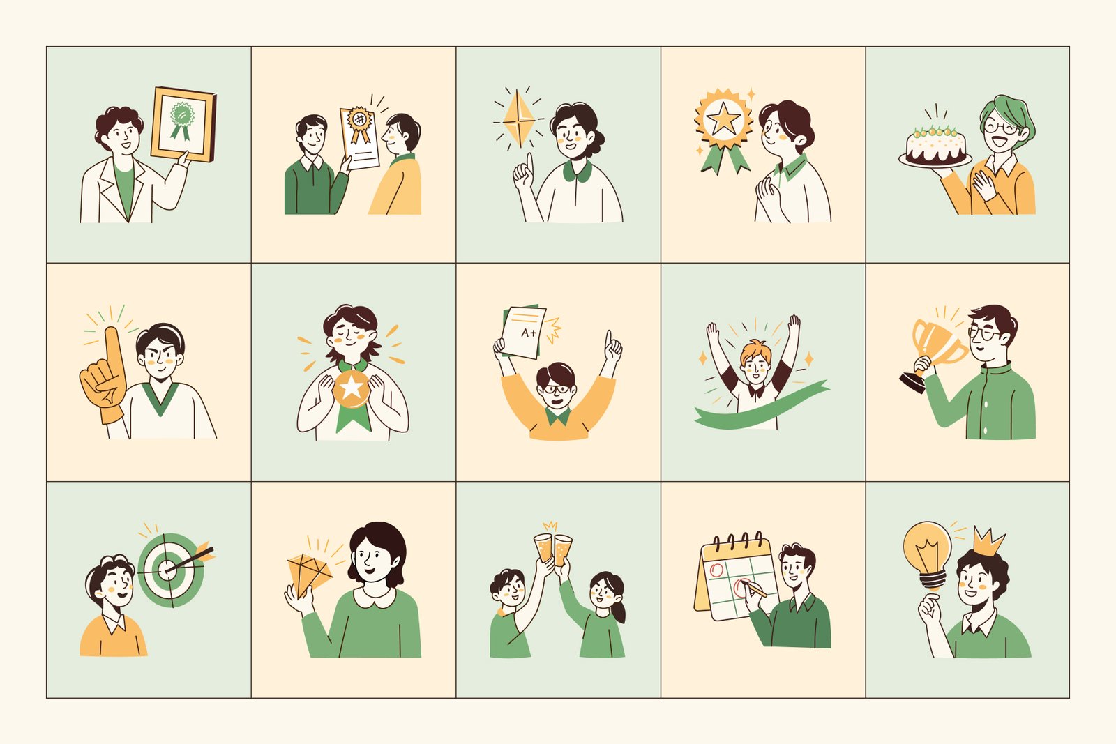 Achievement and success Drawing Set